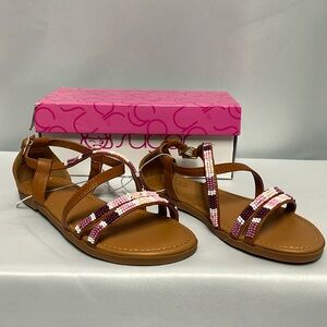 Sugar Big Girls Libby Strappy Beaded sandals, size 3M
